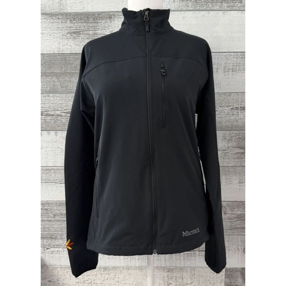 Marmot M3 Lightweight Jacket Women Size M Black Full Zip Embroidered Logos